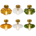 Lotus leaf / pleated umbrella-shaped glass ceiling light