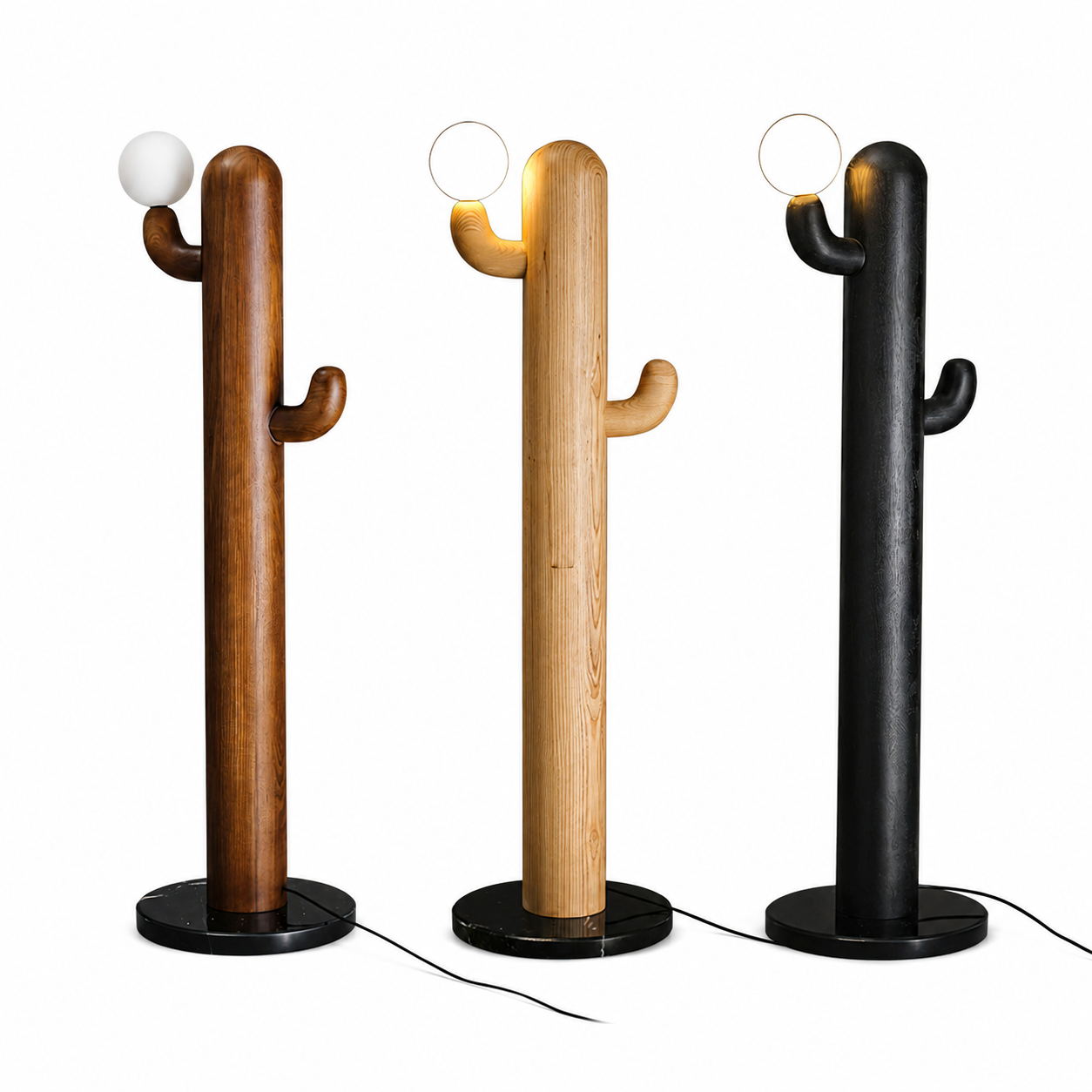 LAMPHAHA Cactus Wood Floor Lamp