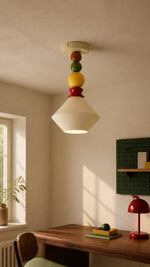 Color Orbit Light surface mount in a warm mid-century study