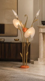 Flamingo Floor Lamp in a Hollywood Regency living room