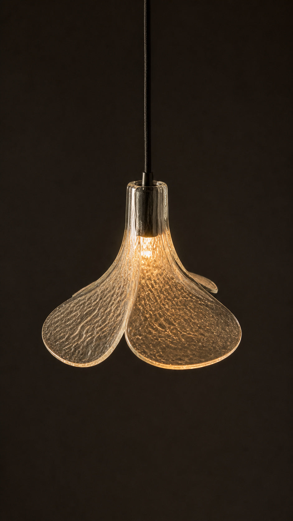 Petal Veil sculptural glass pendant light