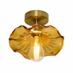 Lotus leaf / pleated umbrella-shaped glass ceiling light