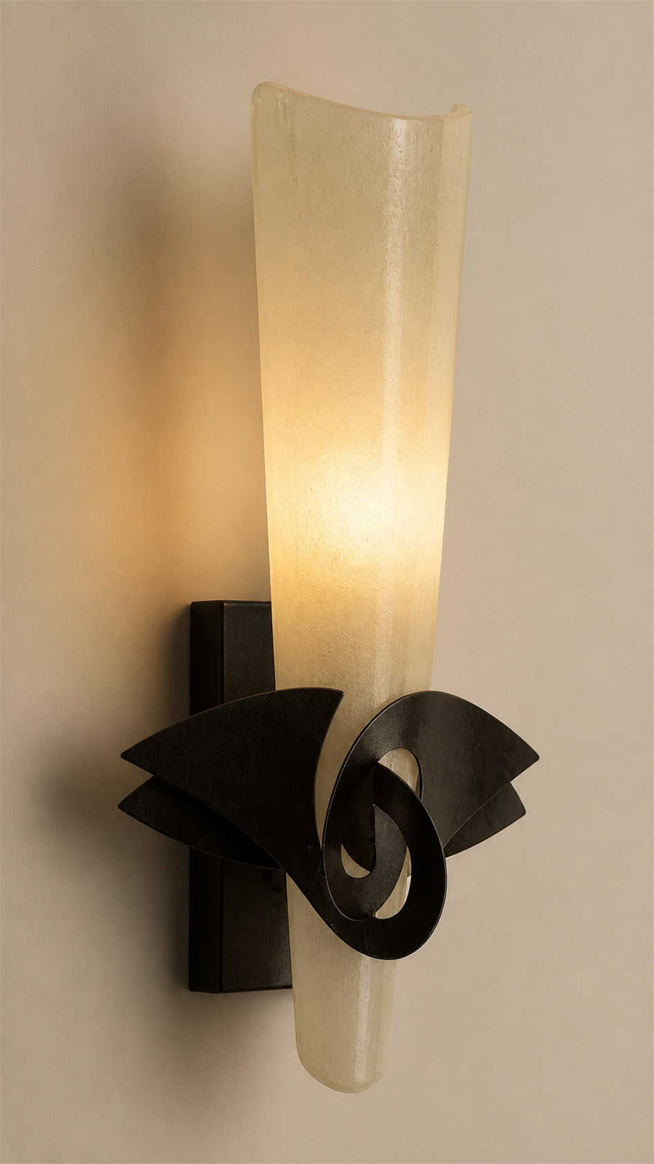 Phantom Wall Light, frosted glass and painted metal detail