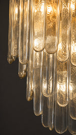 Copper and clear glass material detail
