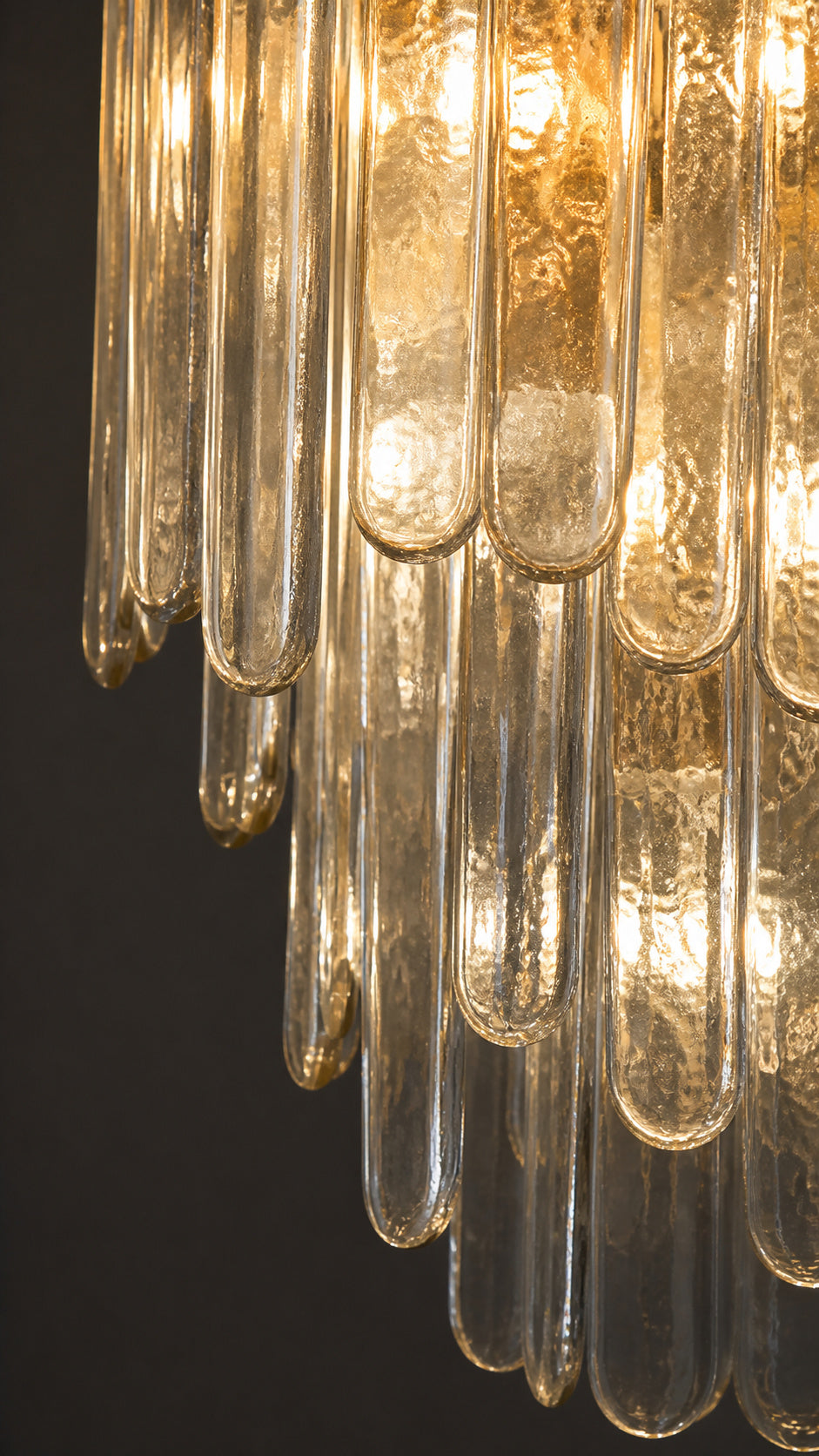 Copper and clear glass material detail