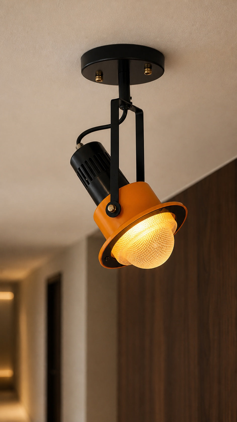 Visible hinge and directional spotlight detail