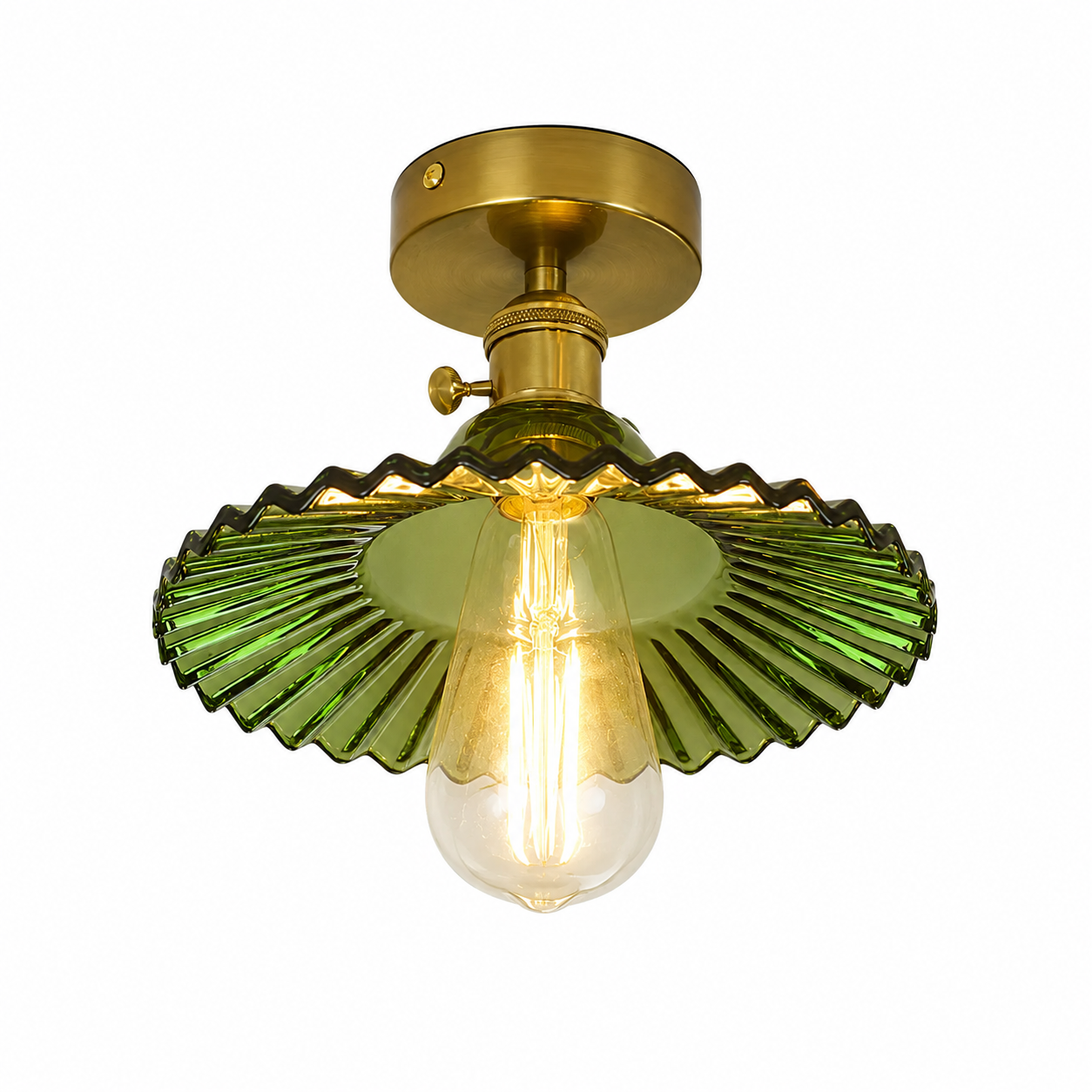 Lotus leaf / pleated umbrella-shaped glass ceiling light