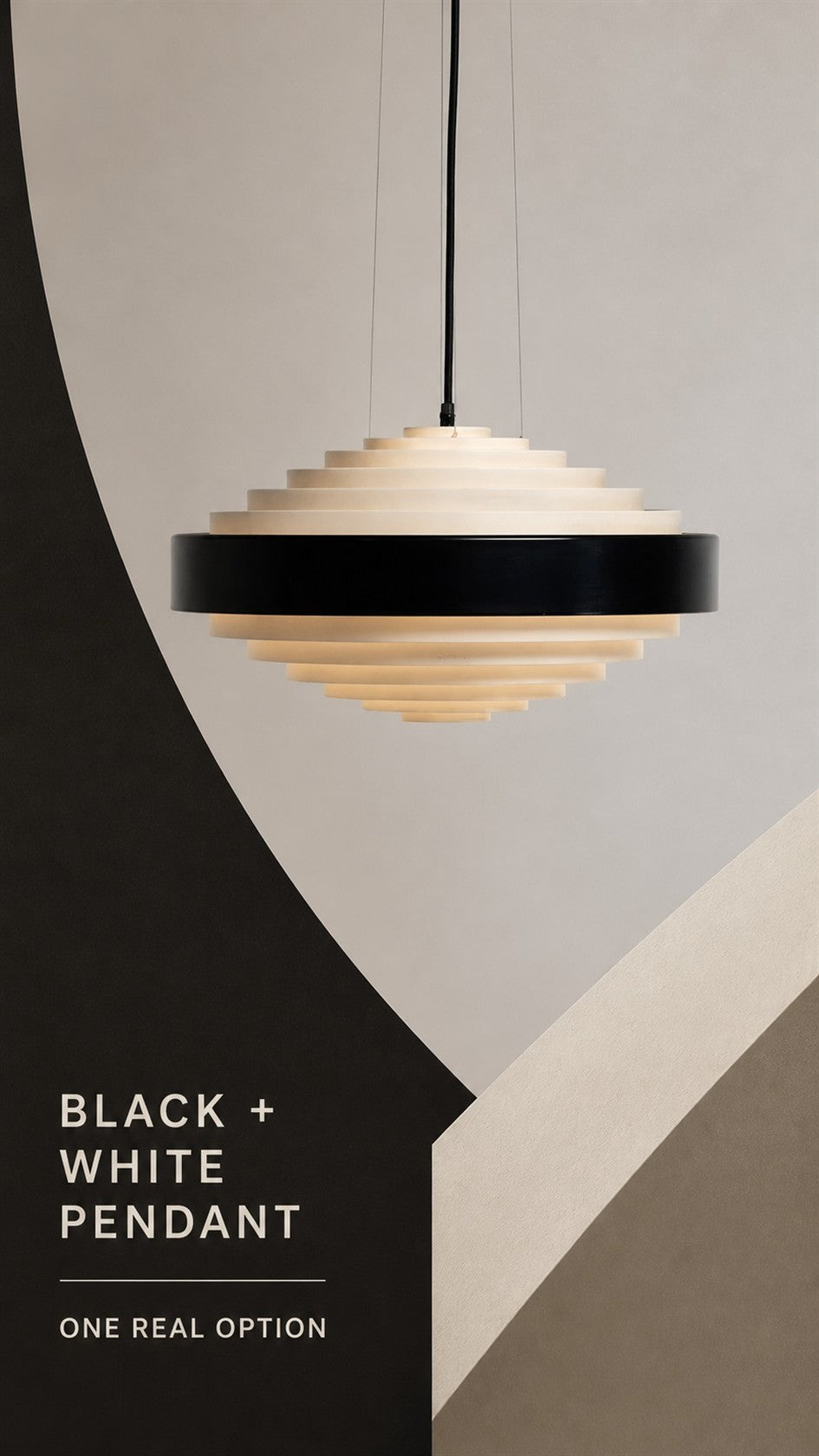 Noir Step Pendant Black + White Pendant option