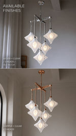 Stella Fold chandelier silver and copper finish options