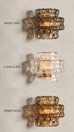 Smoke gray, clear glass, and amber glass variants