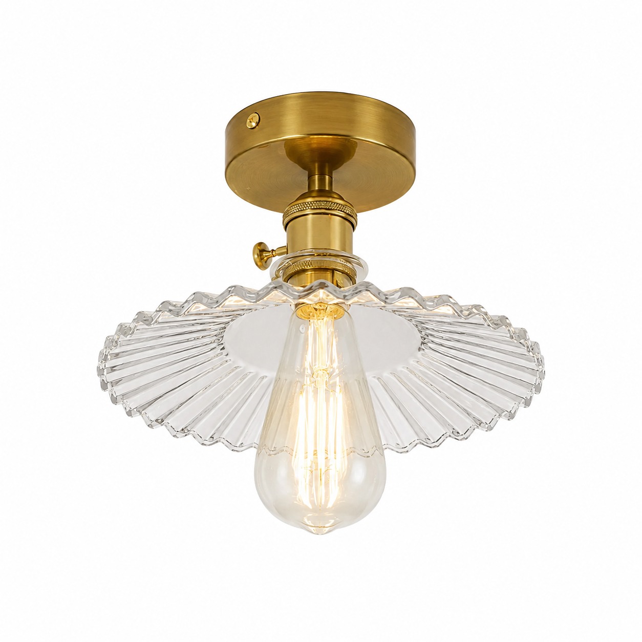 Lotus leaf / pleated umbrella-shaped glass ceiling light