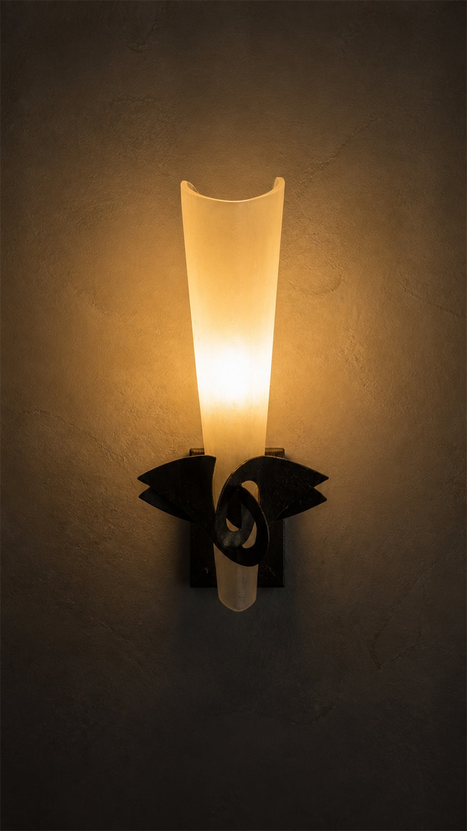 Phantom Wall Light, warm light through frosted glass