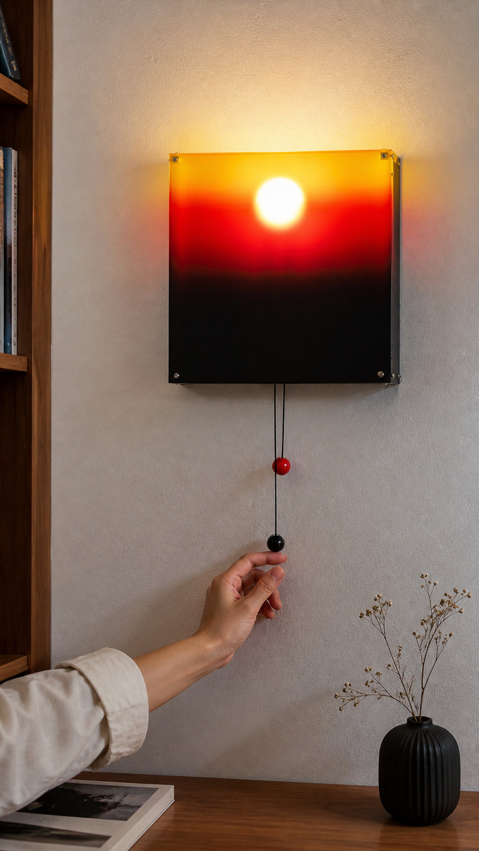 Dusk Orbit wall light pull cord interaction