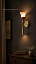 Fleur Nocturne wall sconce with soft upward and downward glow