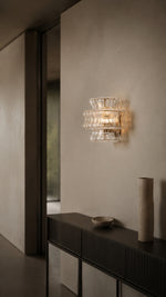 Clear glass Vetra Ripple in a Bauhaus hallway