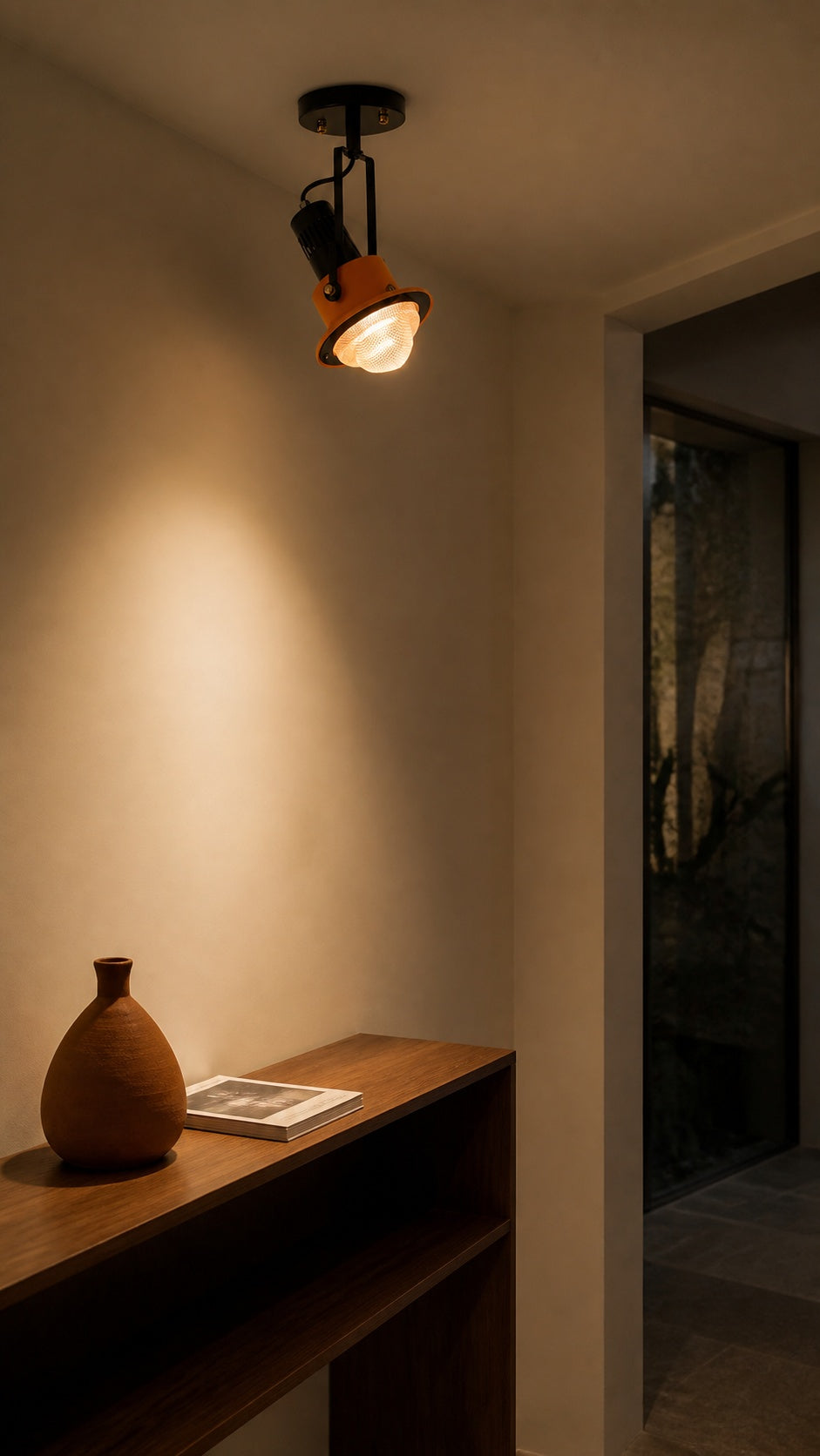 Warm-light atmosphere in an entryway