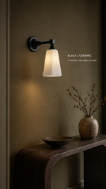 Black ceramic scene