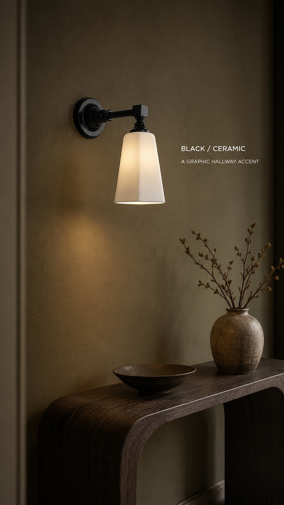 Black ceramic scene