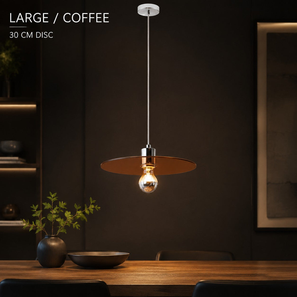 Spectrum Halo Pendant, Large / Coffee