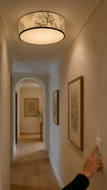 60 cm Botanical Drum Ceiling Light with wall switch