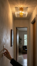 Tidal Petal Amber Clear flush mount installation scene