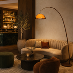 Walnut & Amber Color Bending Floor Lamp