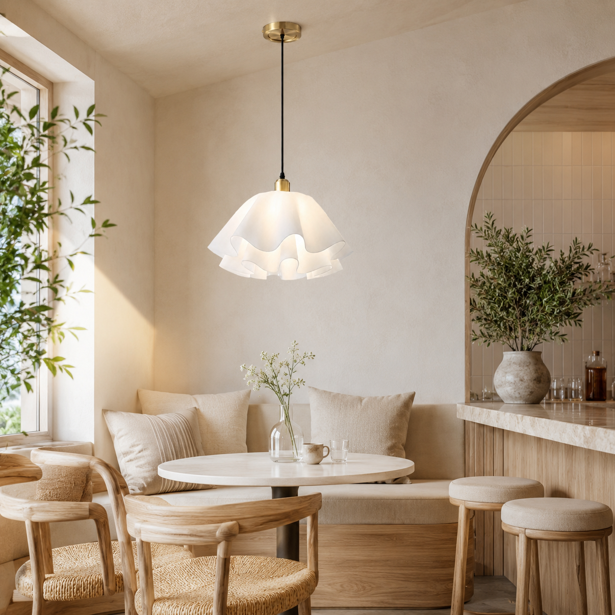 Petal-Shaped Pendant Light