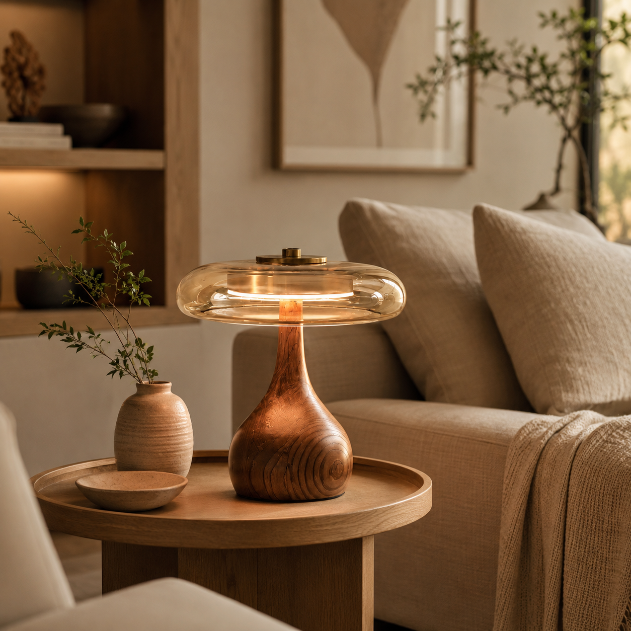 LAMPHAHA Glasses Table Lamp