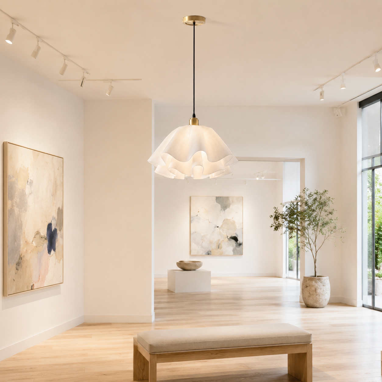 Petal-Shaped Pendant Light