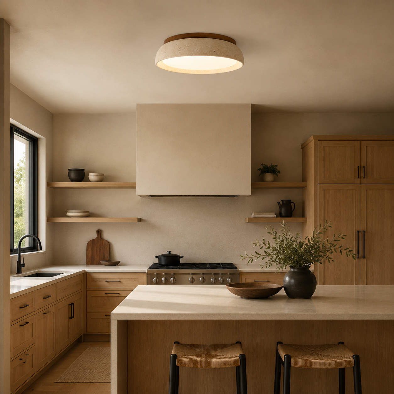 Travertine Ceiling Light