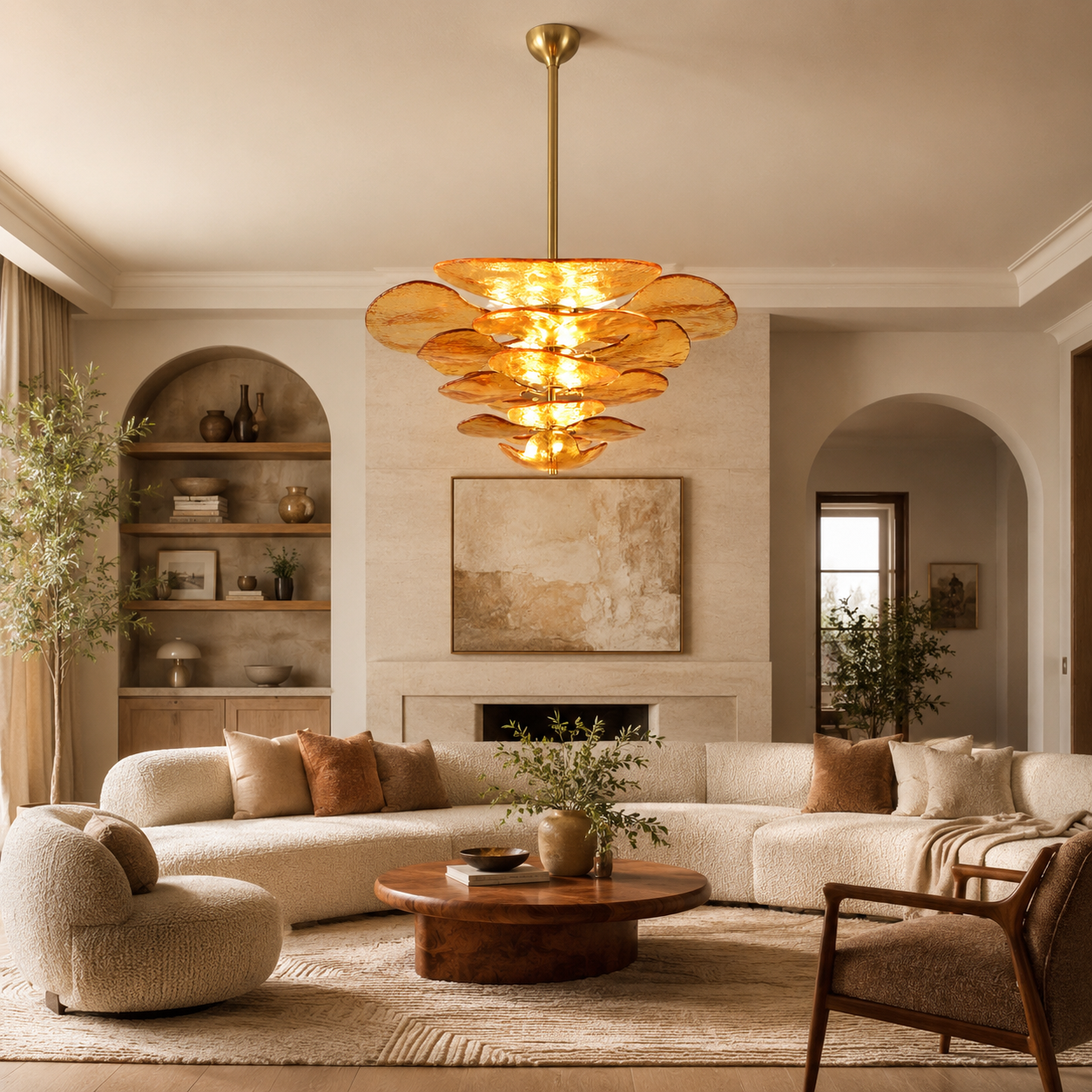 LAMPHAHA Petals Glass Chandelier