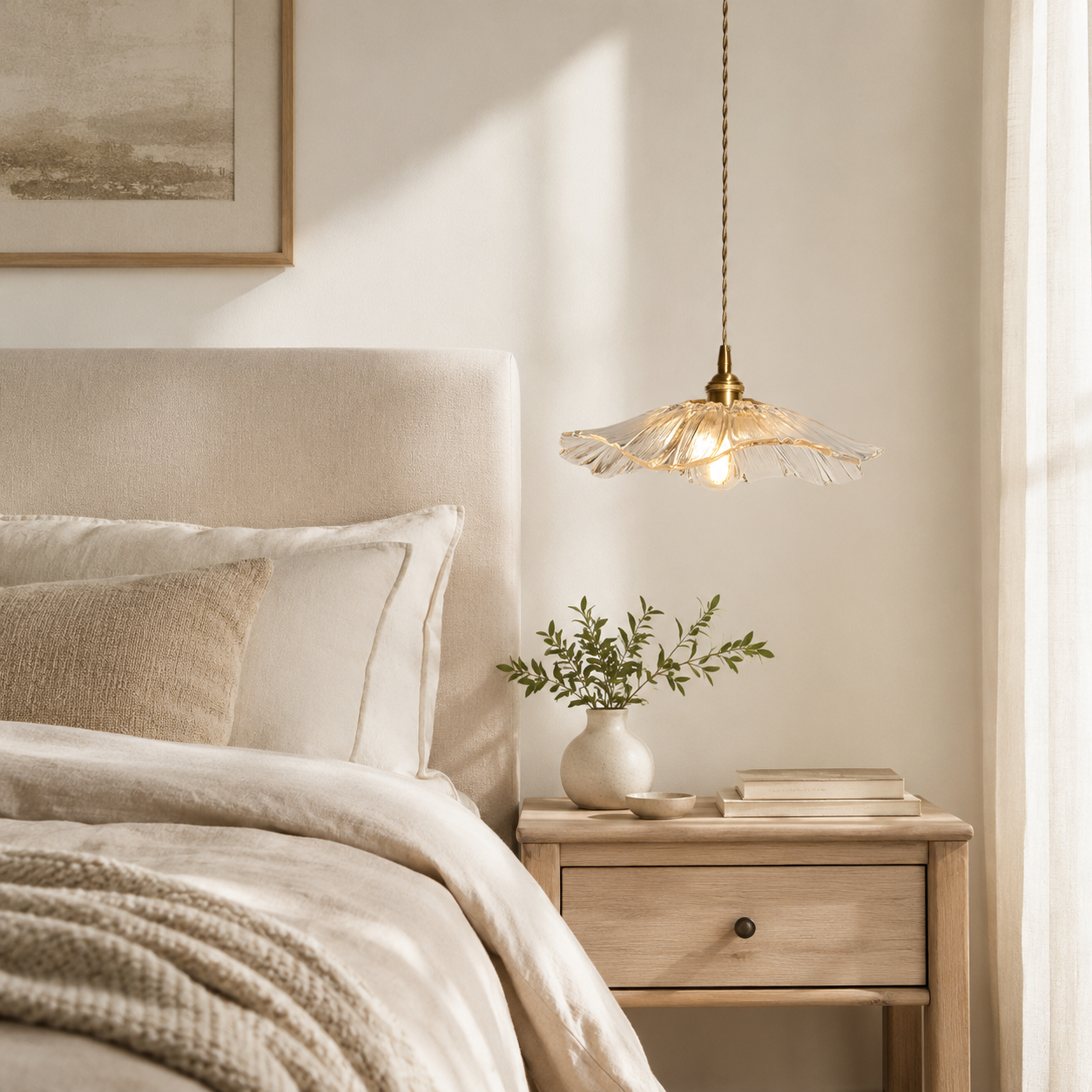 LAMPHAHA Flower Glass Pendant Light