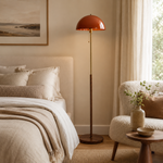 Walnut & Amber Color Floor Lamp