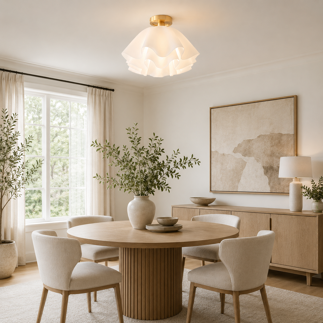 Petal-Shaped Ceiling Light