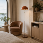 Walnut & Amber Color Floor Lamp