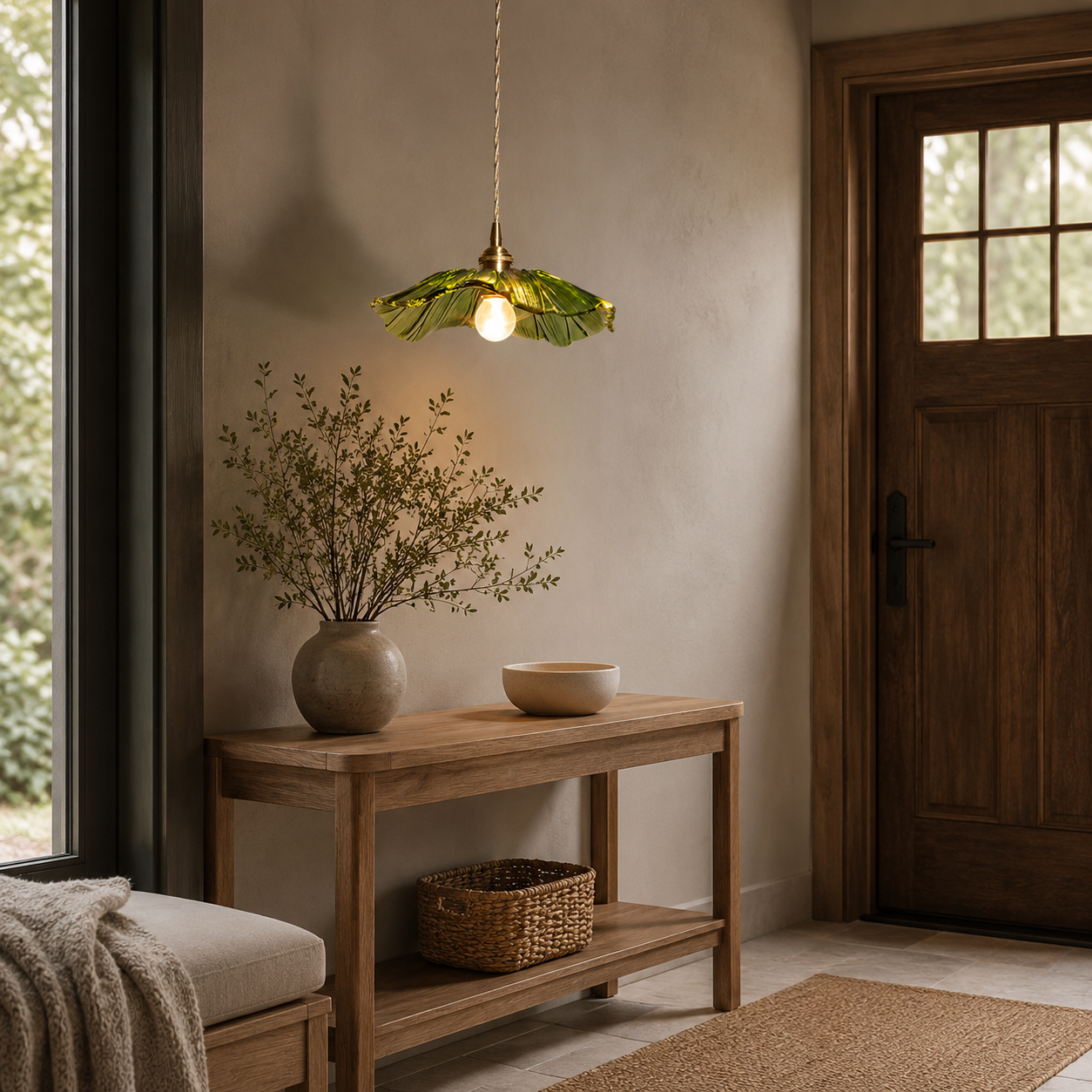 LAMPHAHA Flower Glass Pendant Light