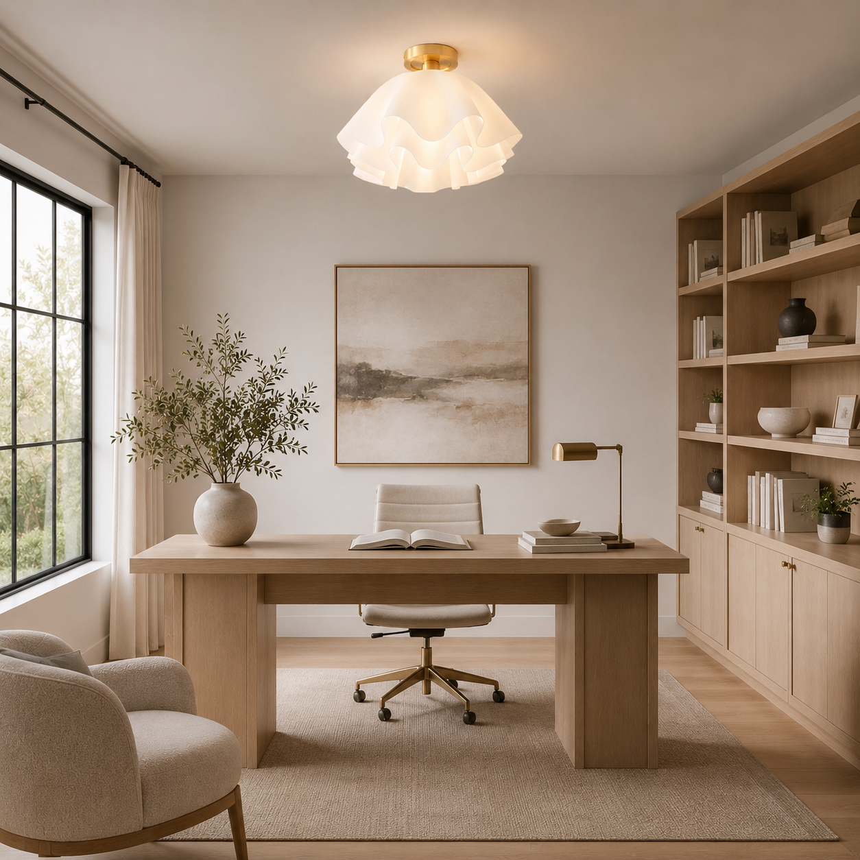 Petal-Shaped Ceiling Light