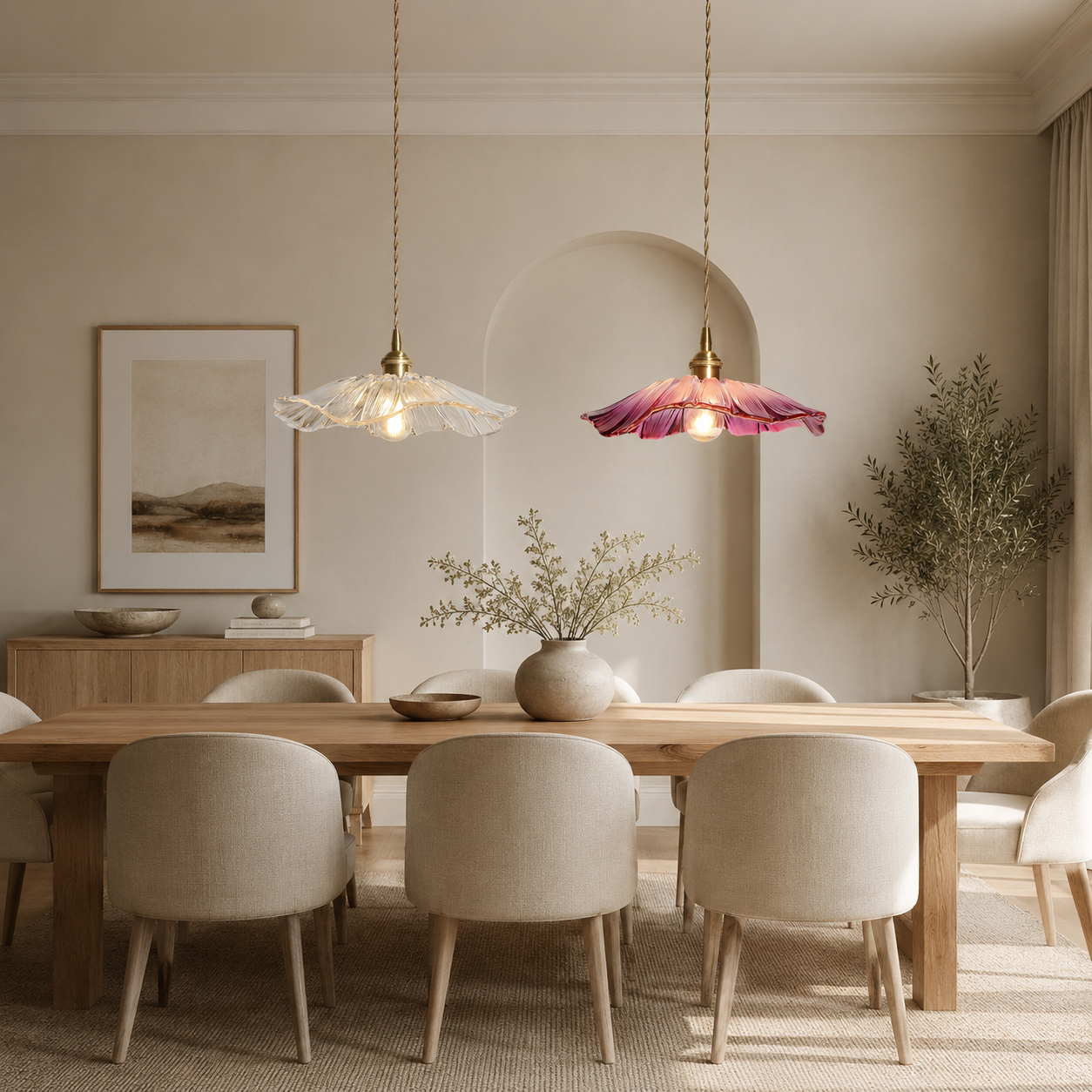 LAMPHAHA Flower Glass Pendant Light