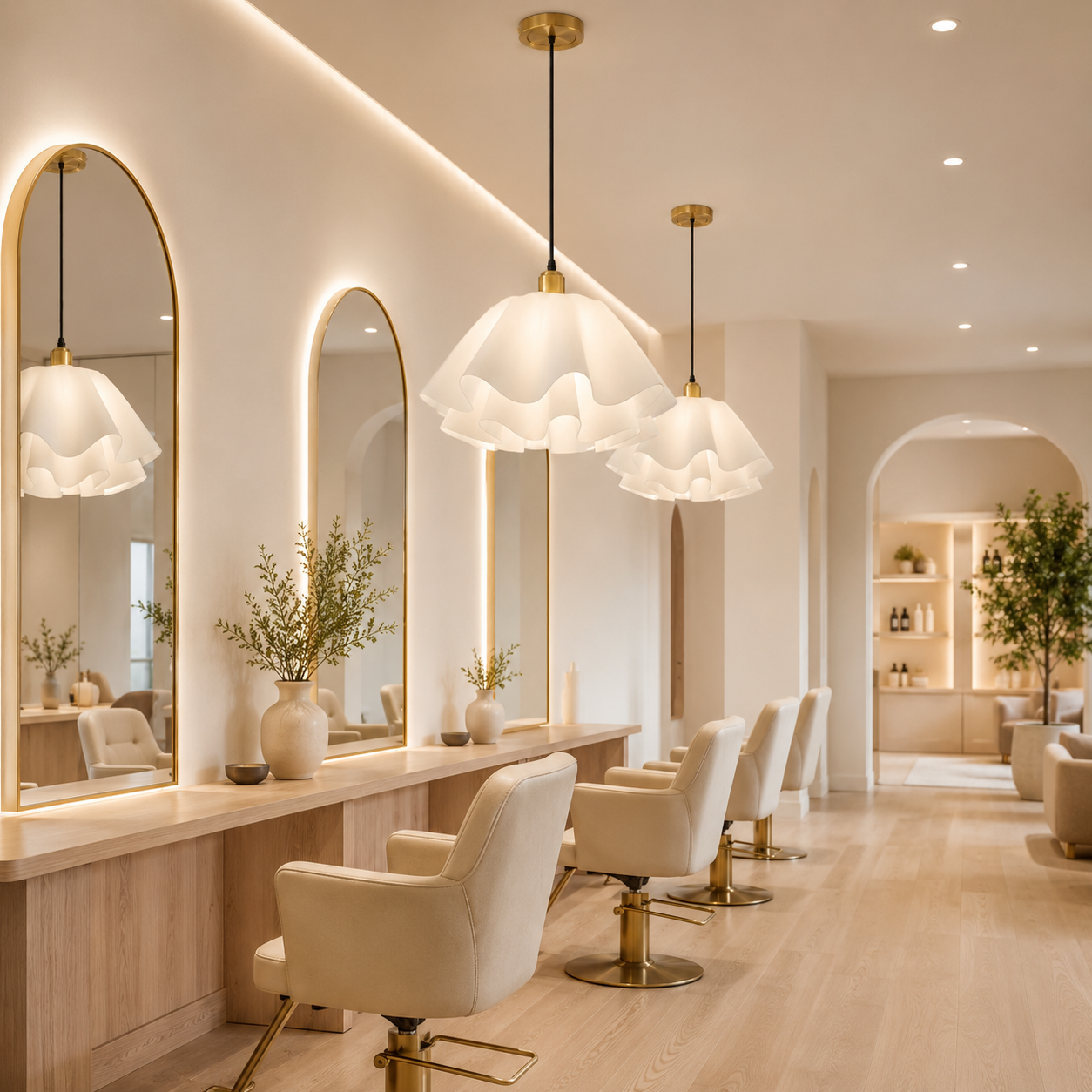 Petal-Shaped Pendant Light