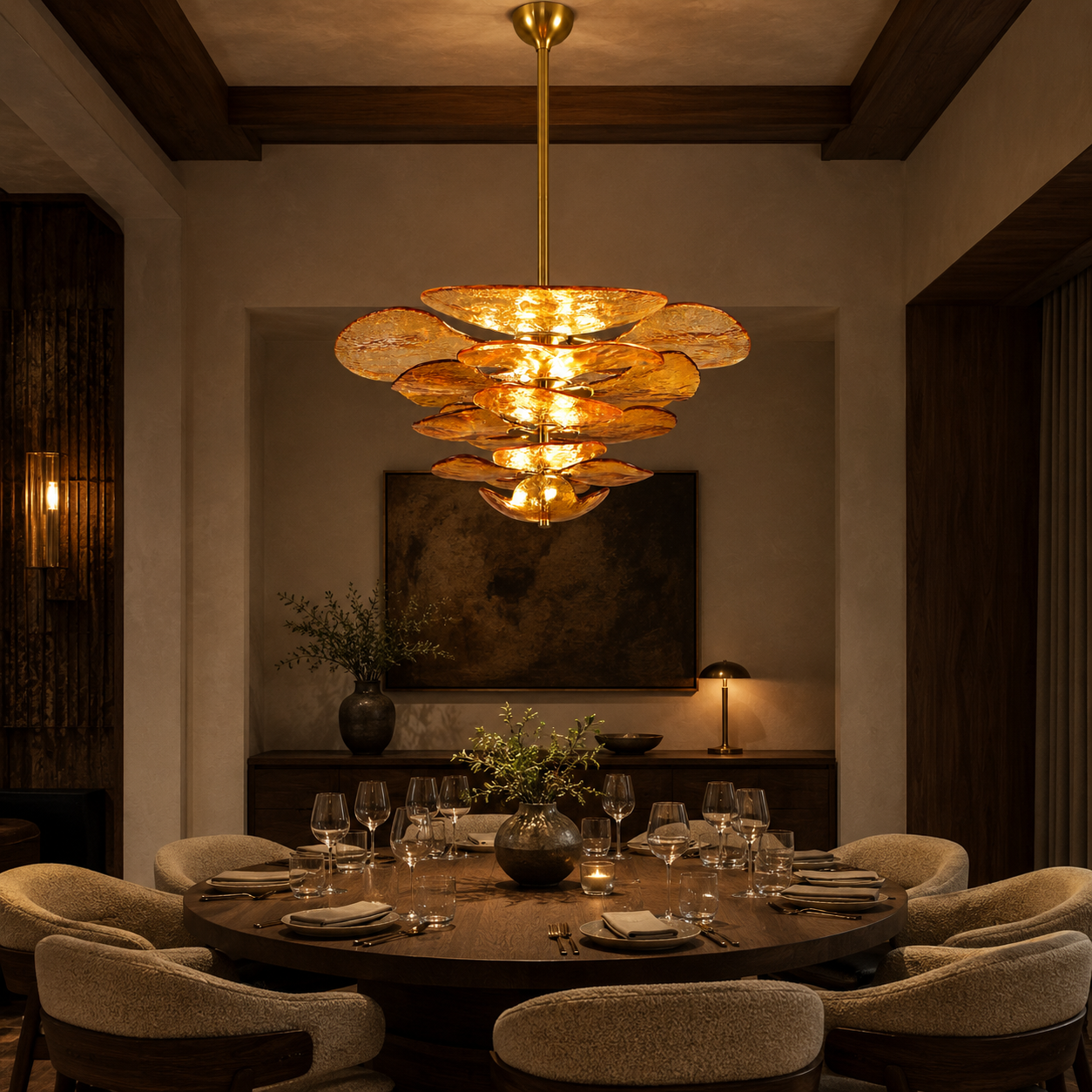 LAMPHAHA Petals Glass Chandelier