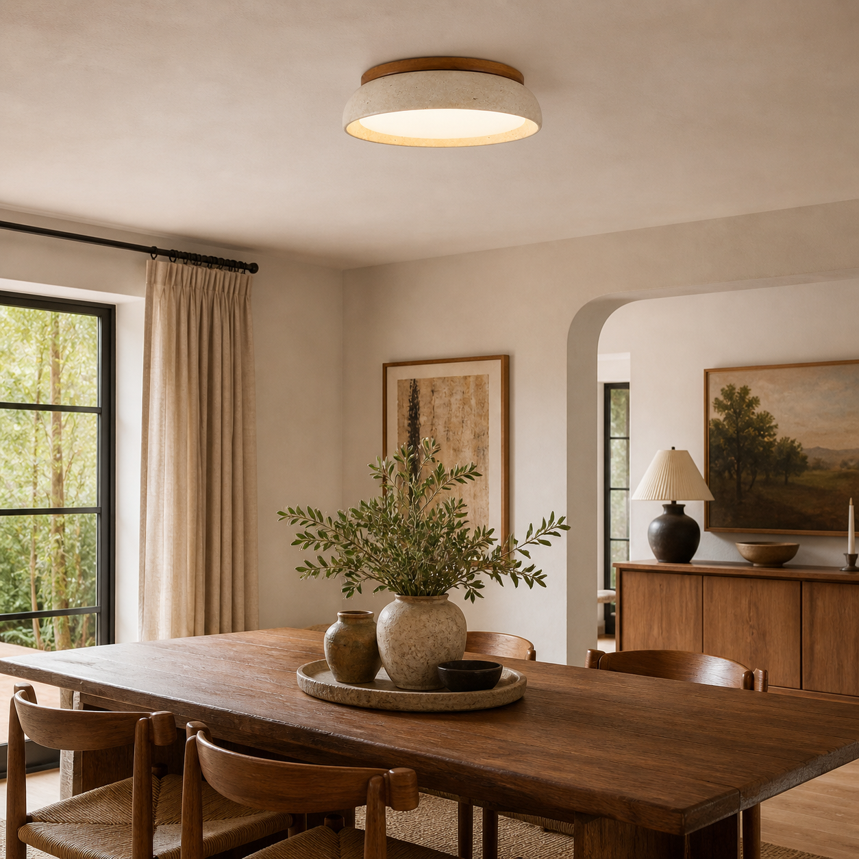 Travertine Ceiling Light