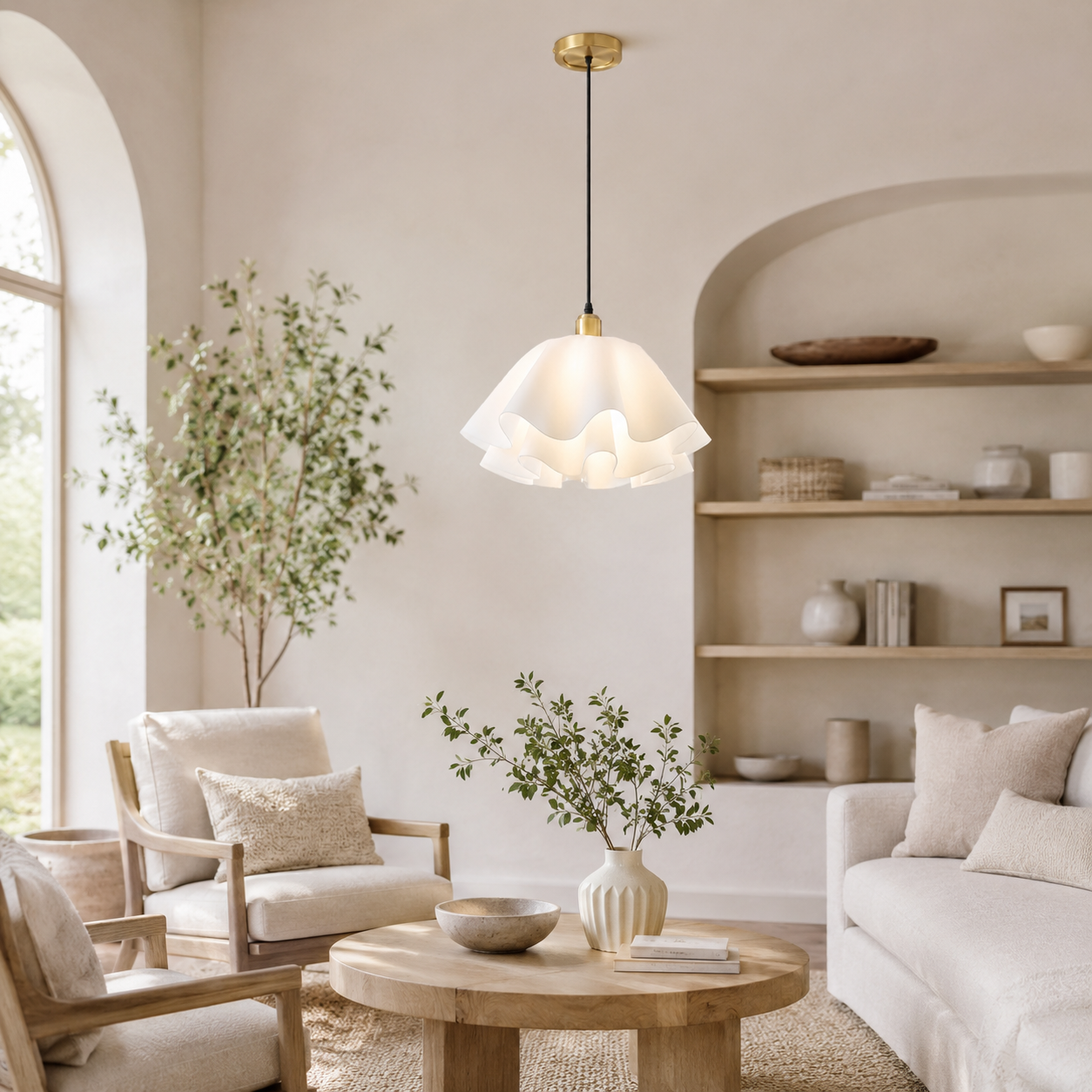 Petal-Shaped Pendant Light
