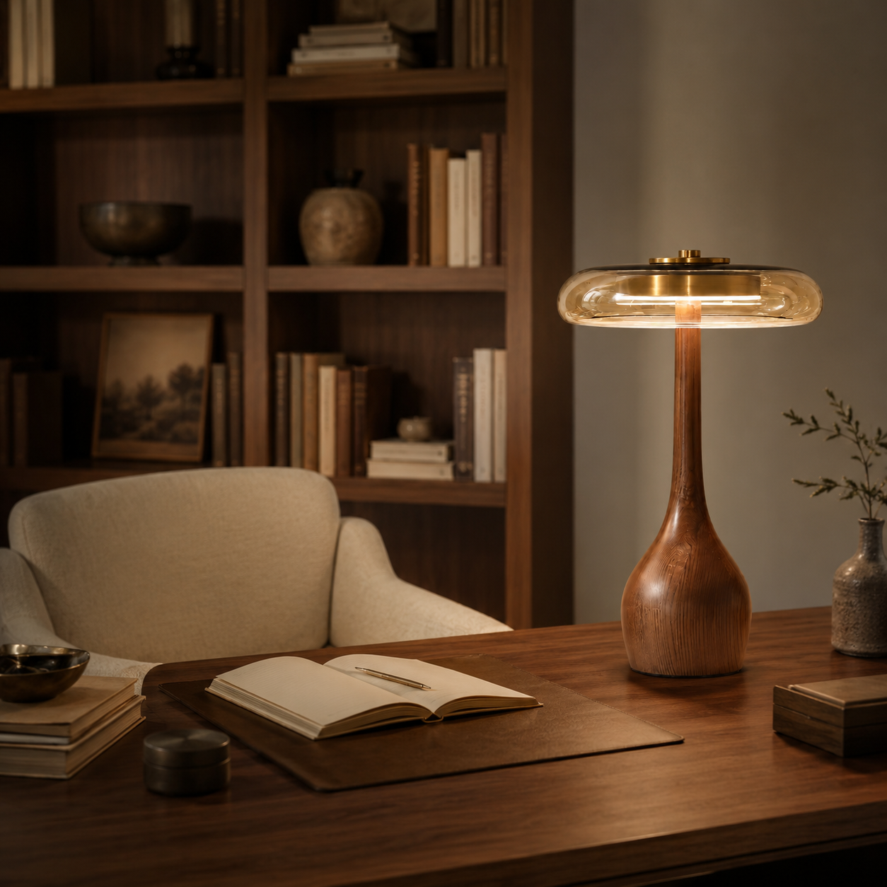 LAMPHAHA Glasses Table Lamp