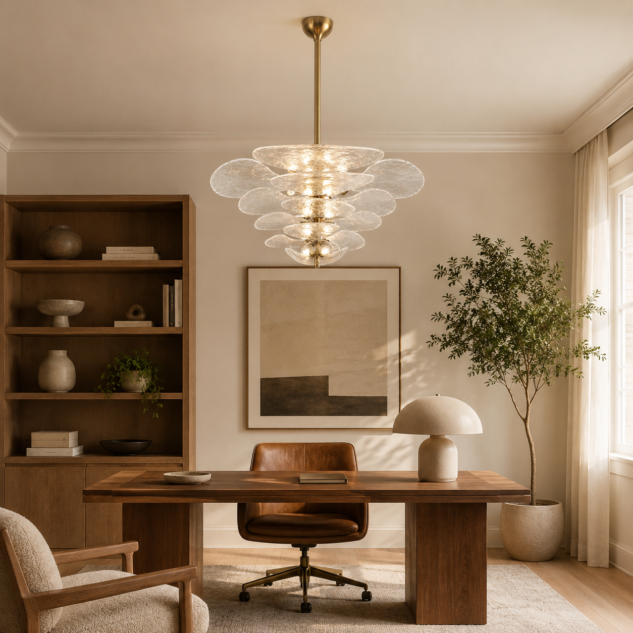 LAMPHAHA Petals Glass Chandelier