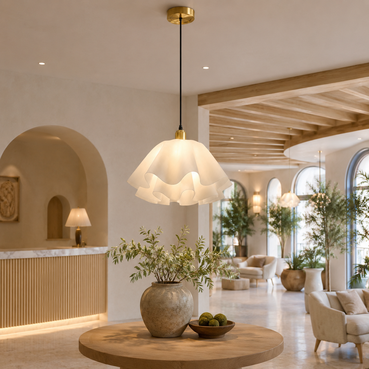 Petal-Shaped Pendant Light