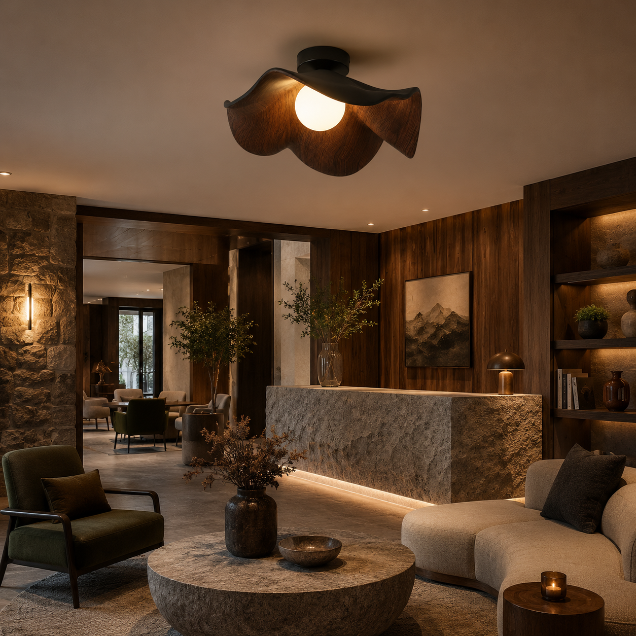 Lotus Leaf Ceiling Light