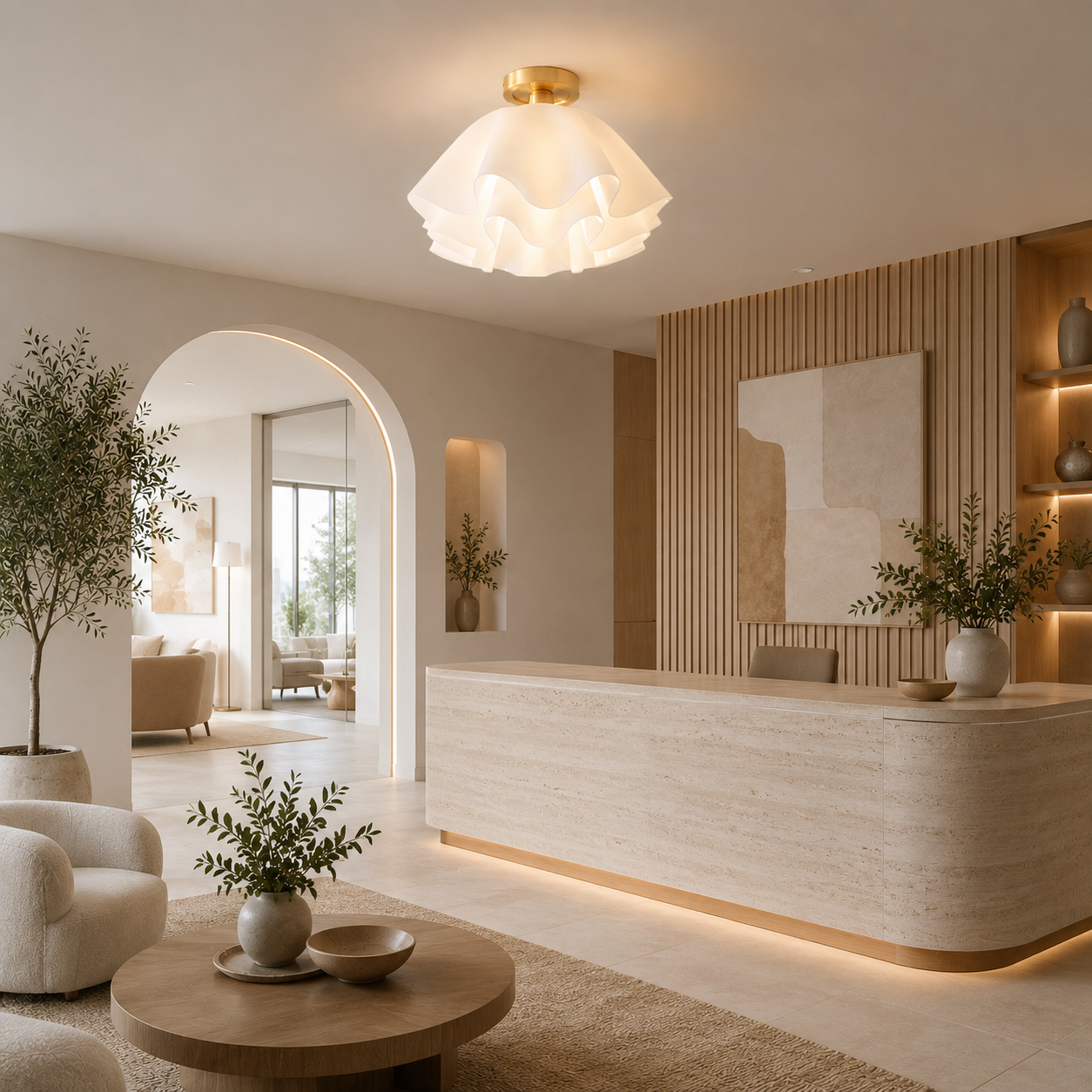 Petal-Shaped Ceiling Light