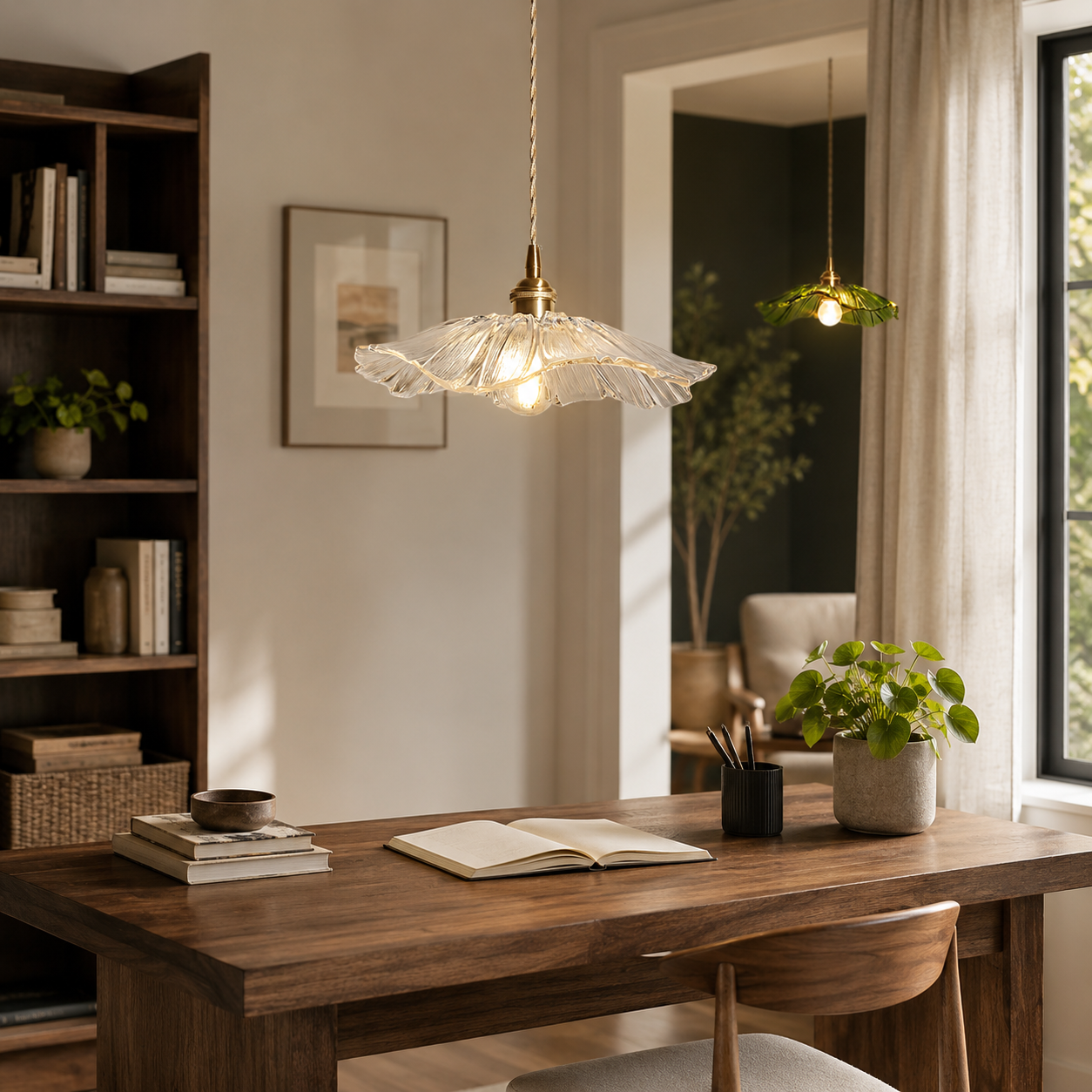 LAMPHAHA Flower Glass Pendant Light