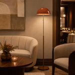 Walnut & Amber Color Floor Lamp