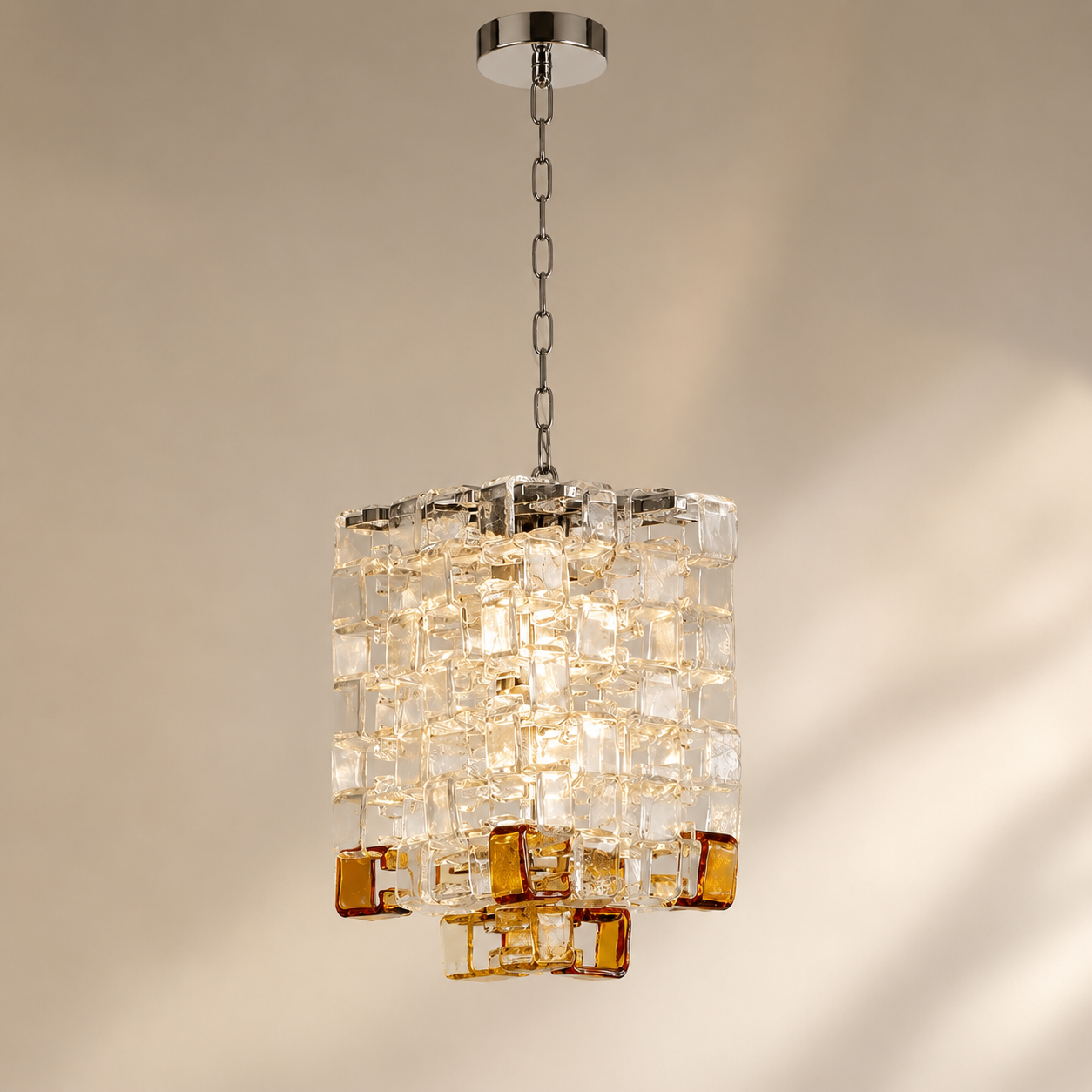 Murano Sugar Cube Glass Pendant Light